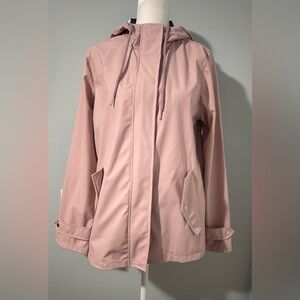 Jou Jou Women's Blush Hooded Rain Jacket Size M